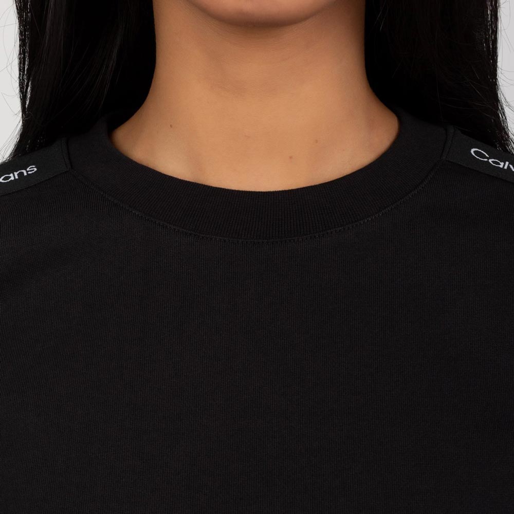 Logo Tape Crew Neck - Black