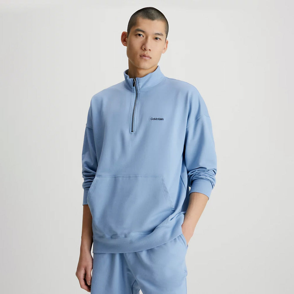 Calvin Klein Quarter Zip Sleepwear - Light Blue