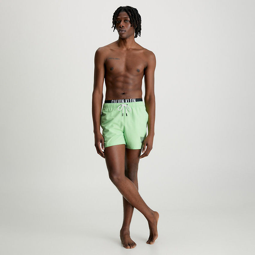 Double Waist Band Swim Short - Lime Green