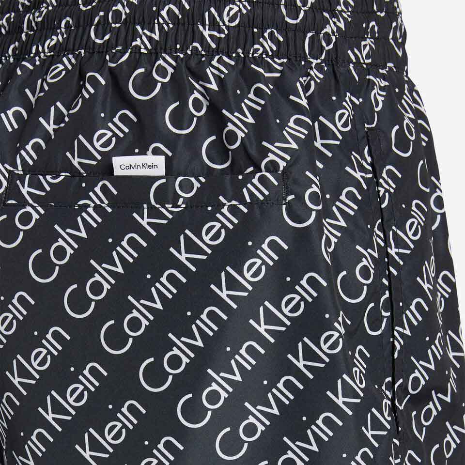 Medium Drawstring-Print Shorts - Black Logo