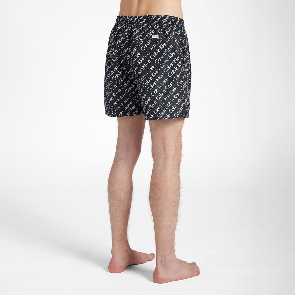 Medium Drawstring-Print Shorts - Black Logo