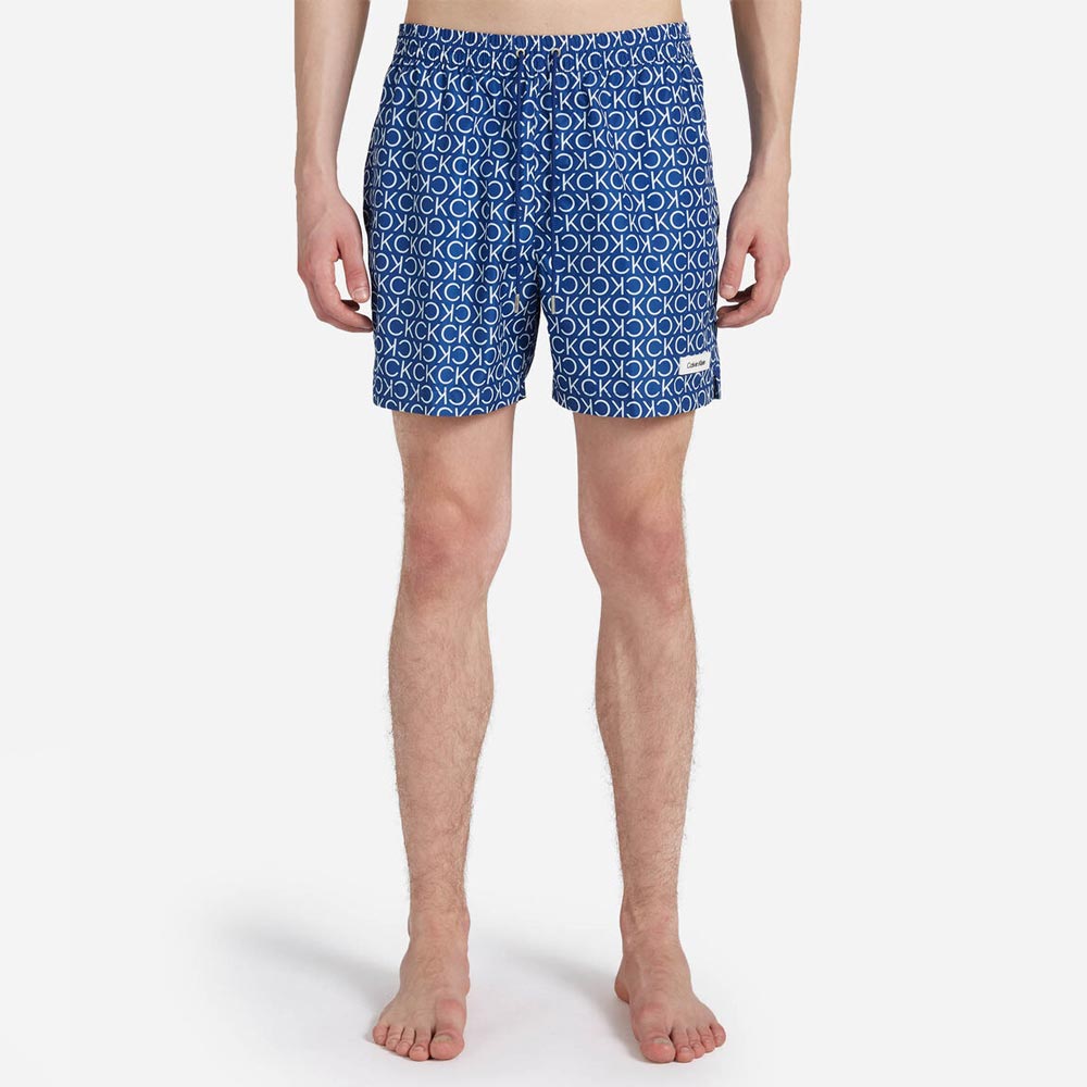 Medium Drawstring-Print Shorts - Blue Multi