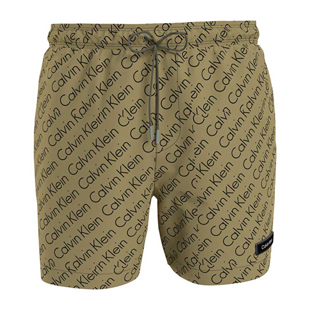 Medium Drawstring-Print Shorts - Green