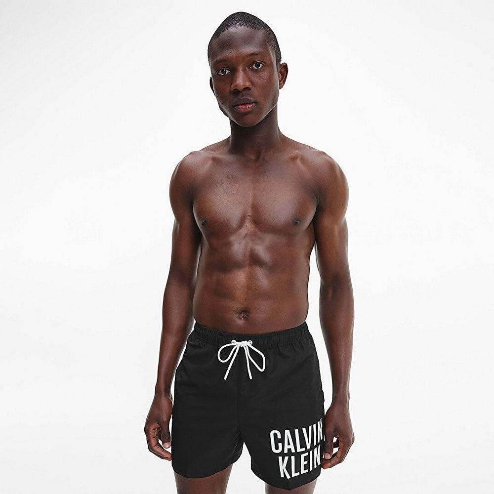 Medium Drawstring-Shorts - Black White