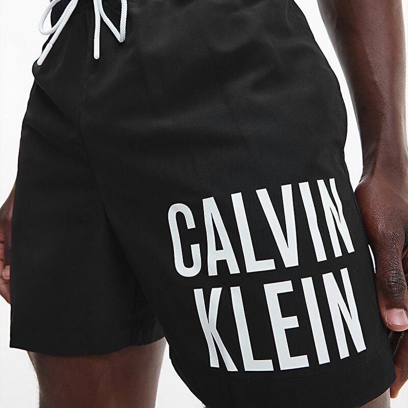 Medium Drawstring-Shorts - Black White