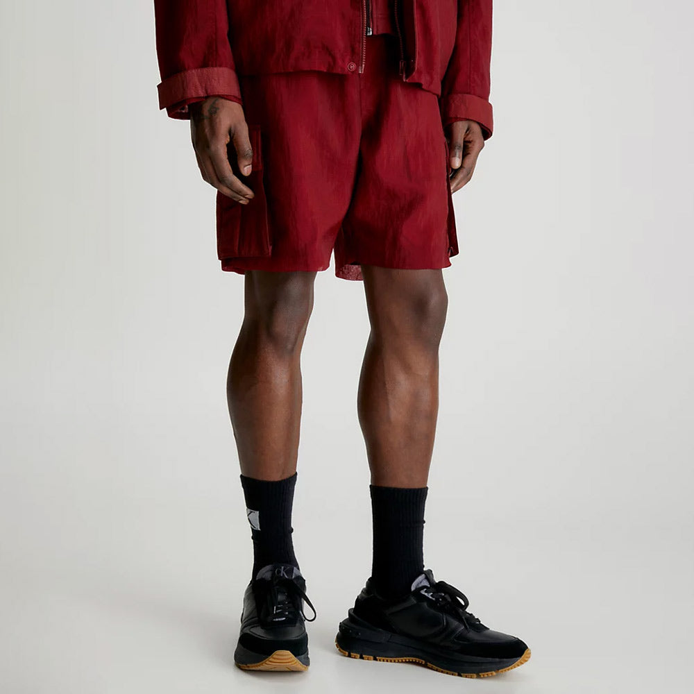 Mesh Ripstop Cargo Short - Burgundy