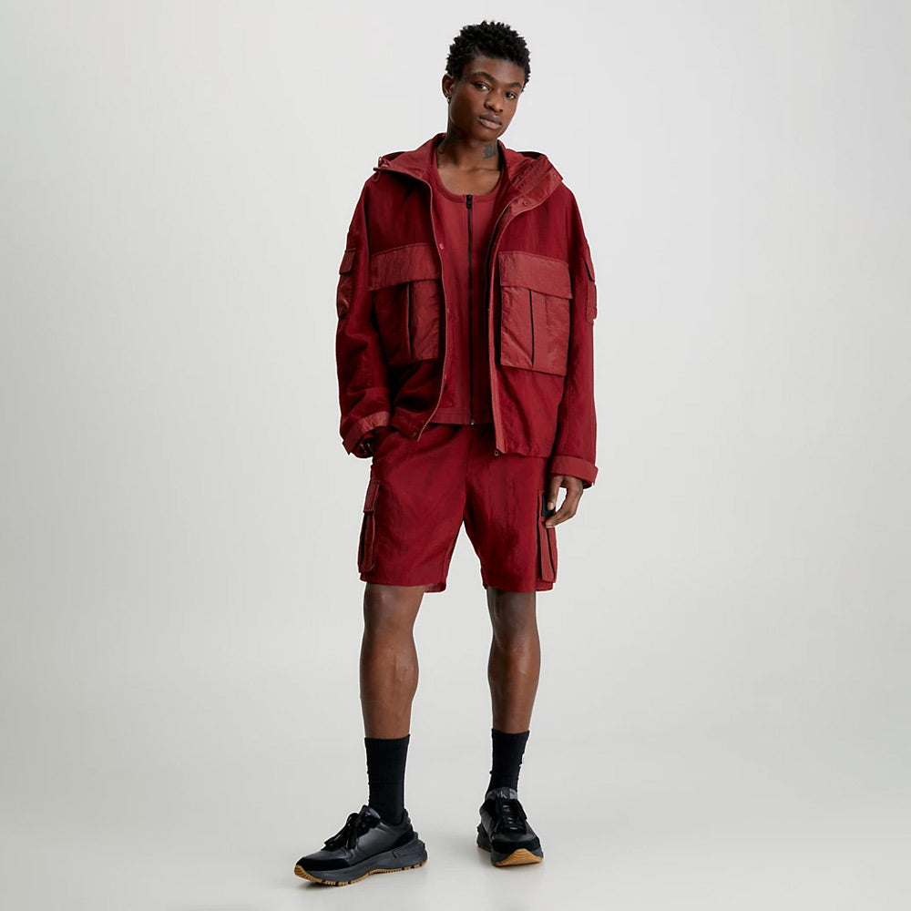 Mesh Ripstop Cargo Short - Burgundy