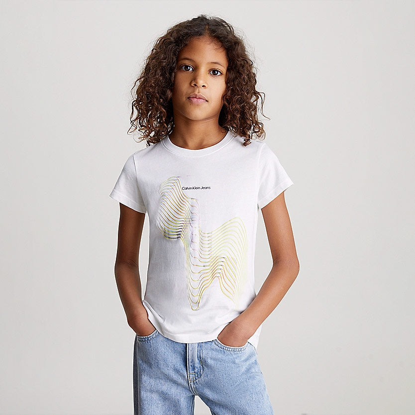 Kids Meta Graphic Slim T-Shirt - White