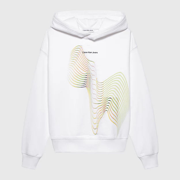 Kids Meta Minimal Graphic Hoodie - White