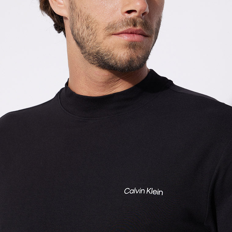 Micro Logo Detail Long Sleeves T-Shirt- Black