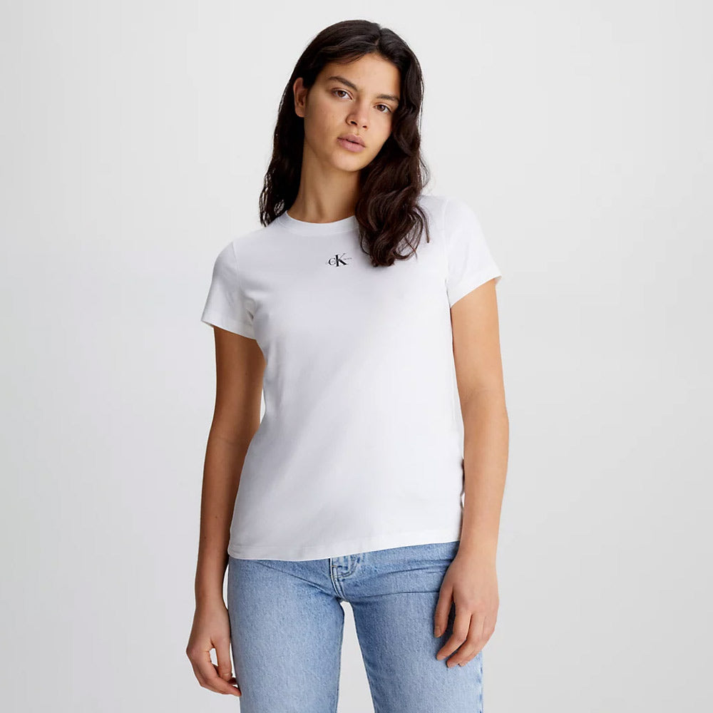 Micro Monologo Slim Fit T-Shirt - White