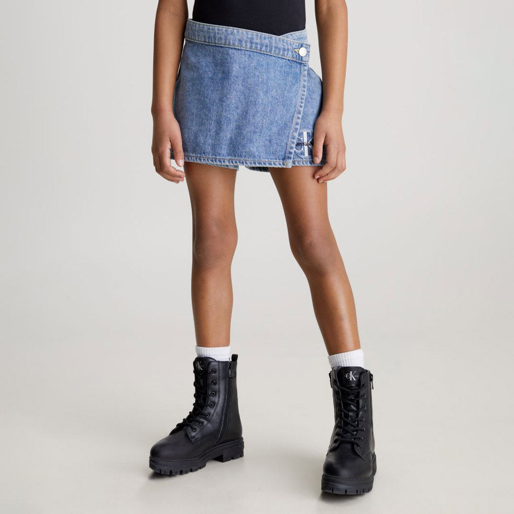 Marble Denim Skort - Denim Medium