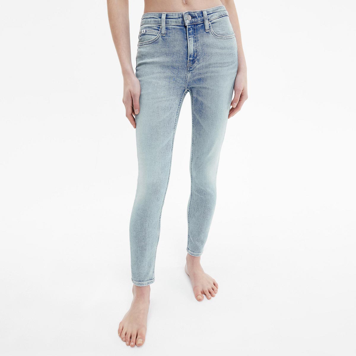 Mid Rise Skinny Ankle Jeans - Denim Light Blue