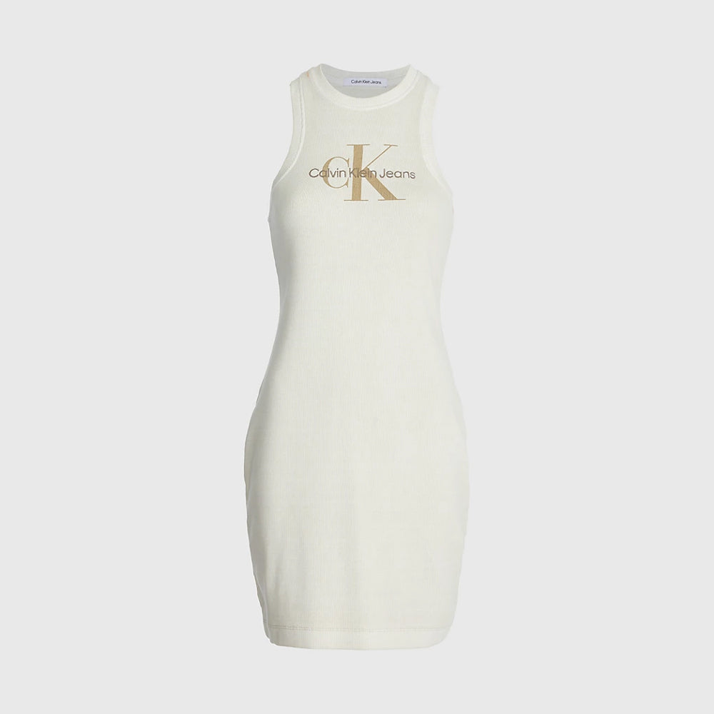 Mineral Dye Rib Tank Dress - Beige