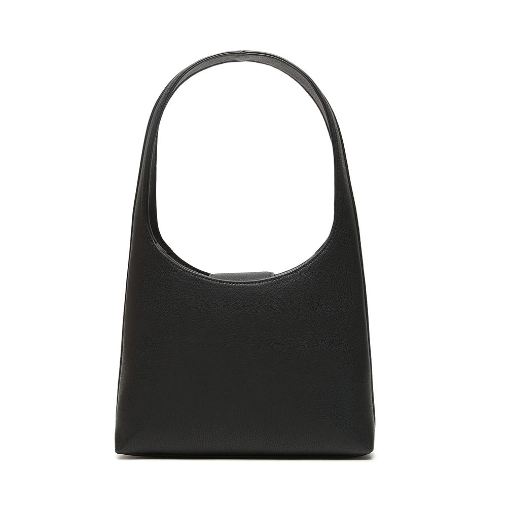 Minimal Monogram Shoulder Bag - Black