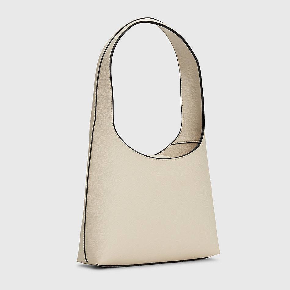 Minimal Monogram Shoulder Bag - Stone