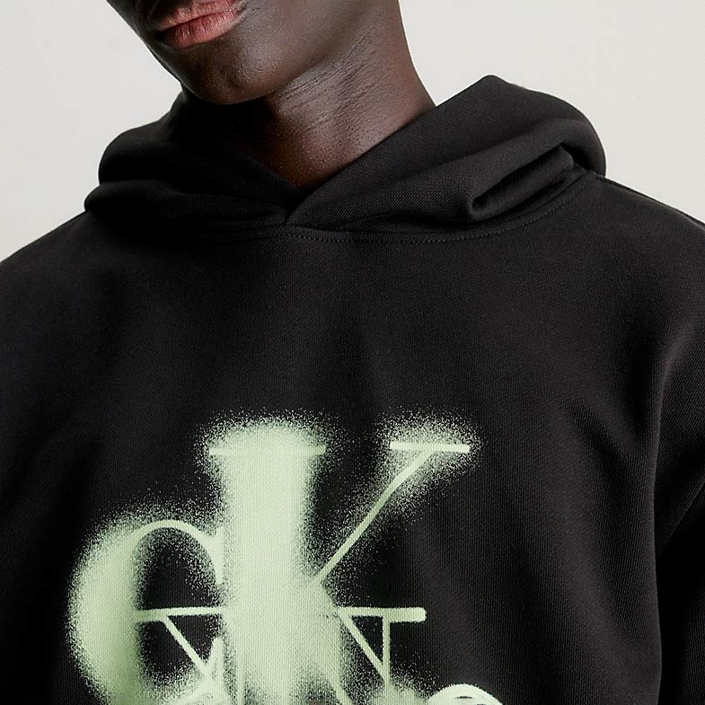 Mirrored Ck Logo Hoodie - Black