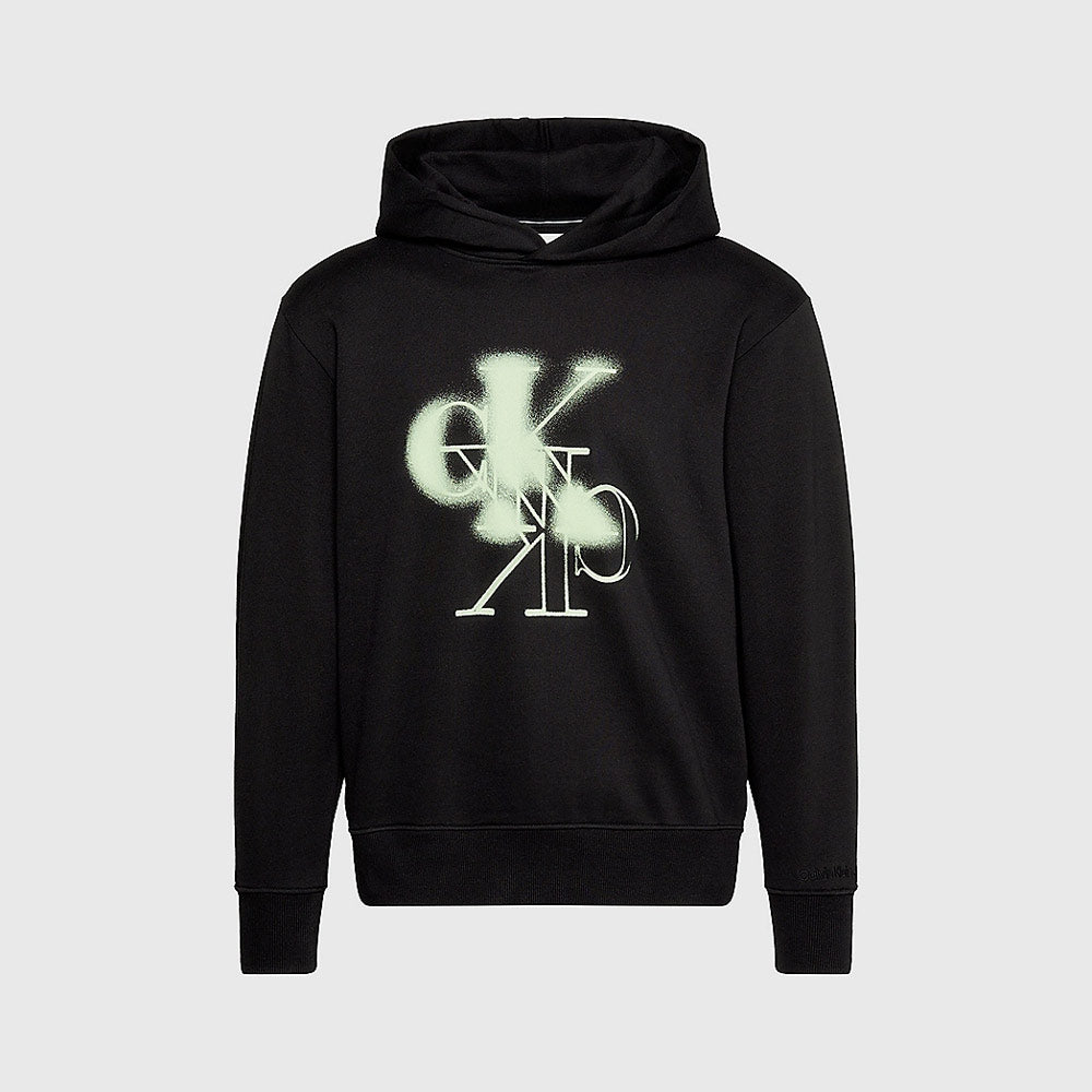 Mirrored Ck Logo Hoodie - Black