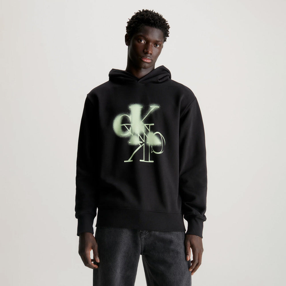 Mirrored Ck Logo Hoodie - Black