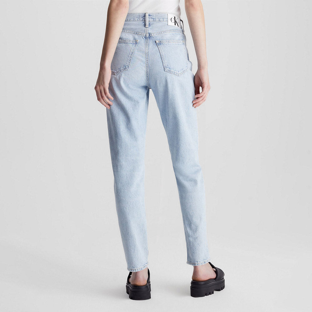 Wrap Waist Mom Jeans  - Denim Light