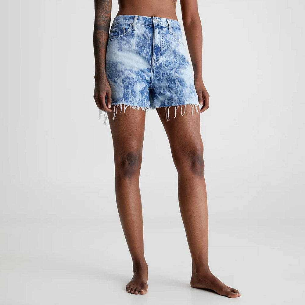 Bleached Denim Mom Short - Denim Light