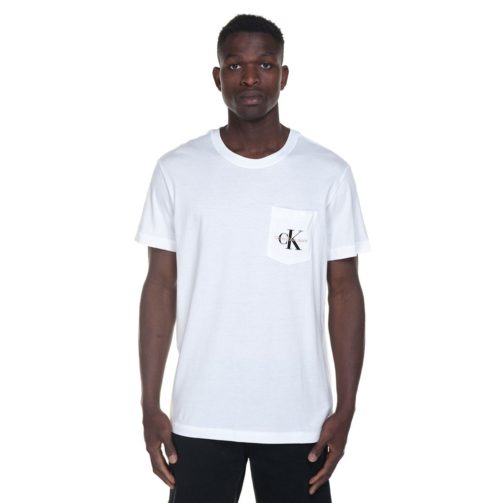 Monogram Logo Pocket Cotton T-Shirt - White