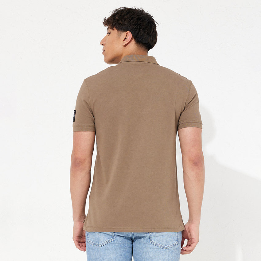 Monologo Badge Polo - Brown