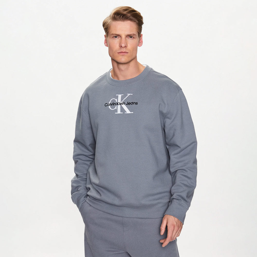 Men's Monologo Ottoman Sweatshirt - Grey