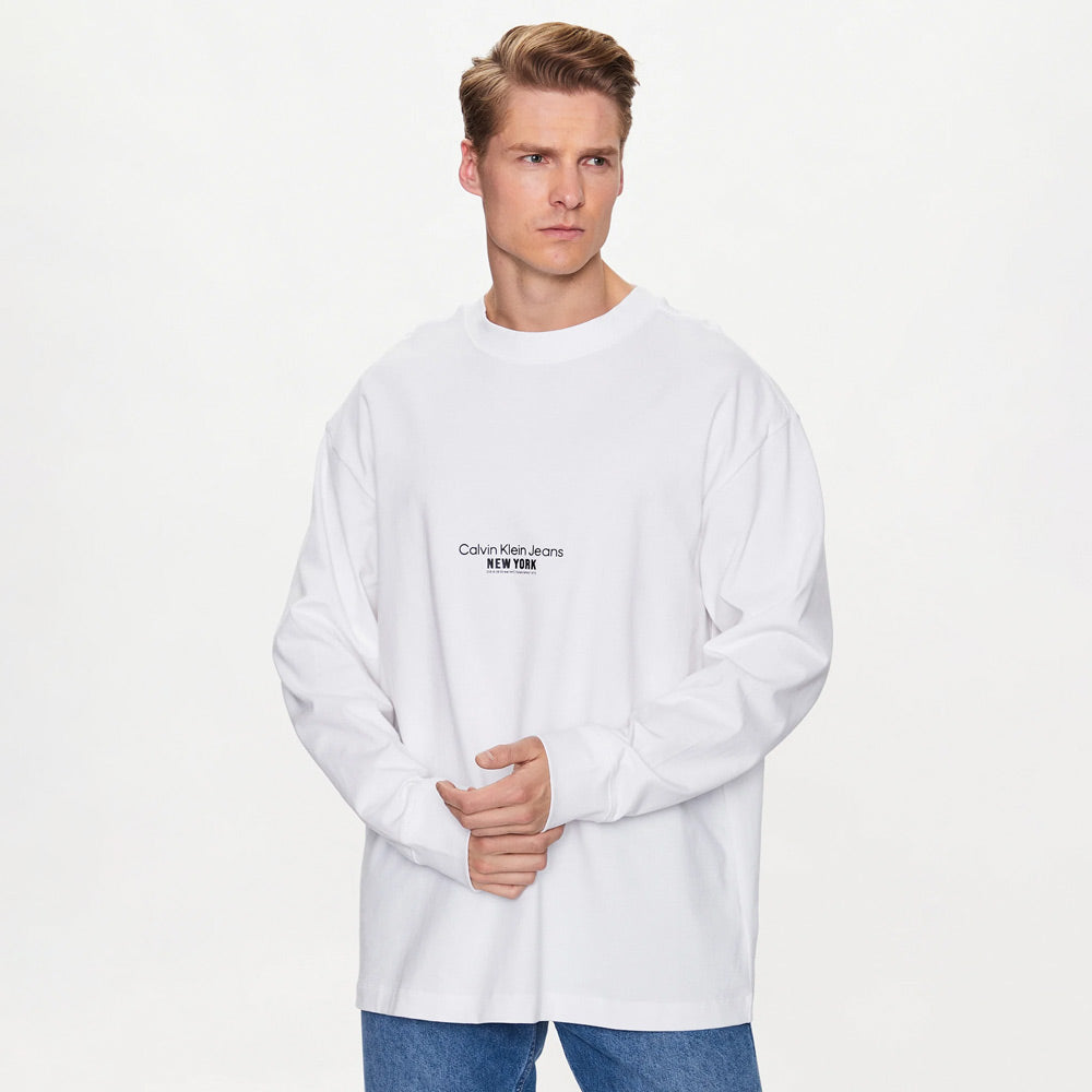 Motion Graphic Long Sleeve T-Shirt - White