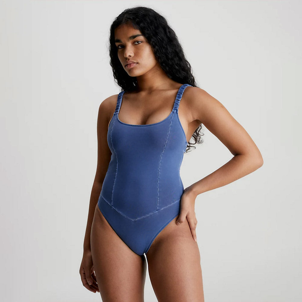 Open Back Swimsuit - Navy