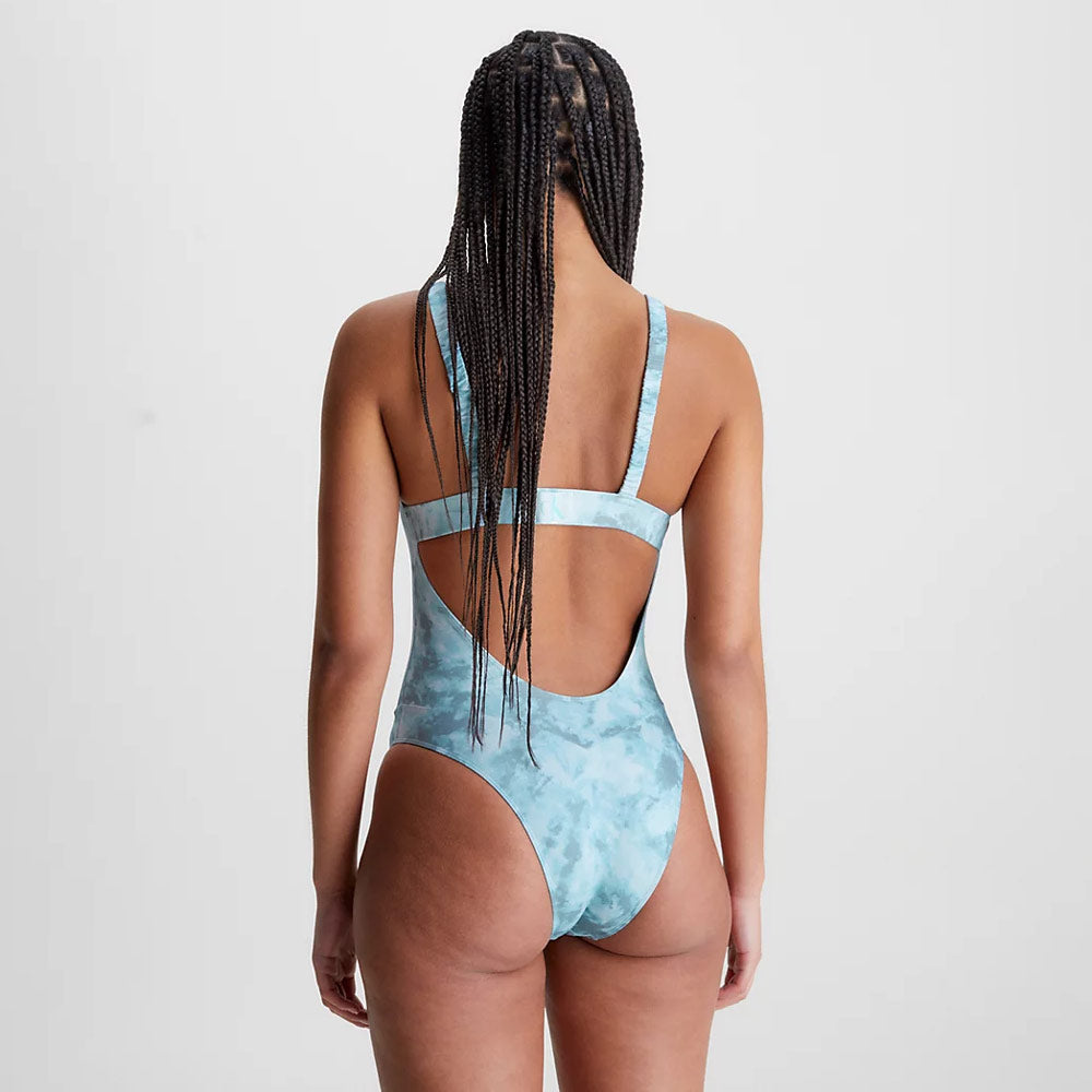 Open Back Swimsuit - Blue Print