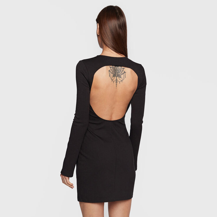 Open Back Milano Dress - Black