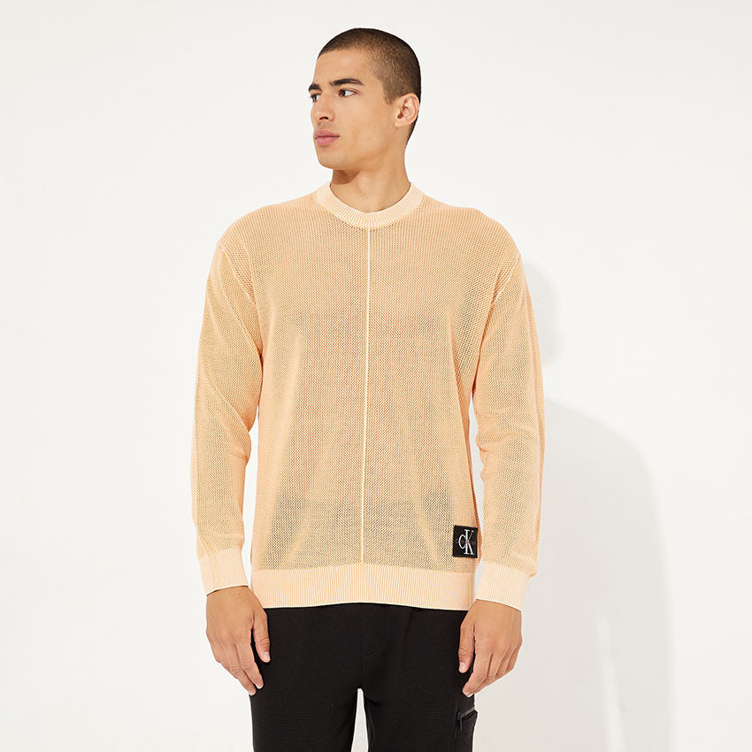 Open Structure Sweater - Orange