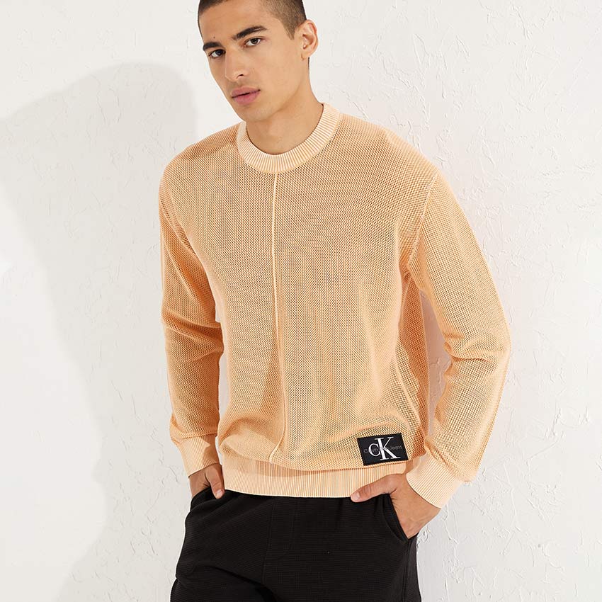 Open Structure Sweater - Orange