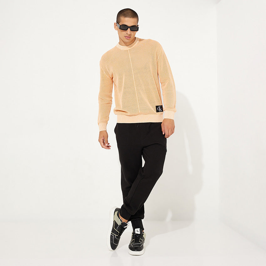 Open Structure Sweater - Orange