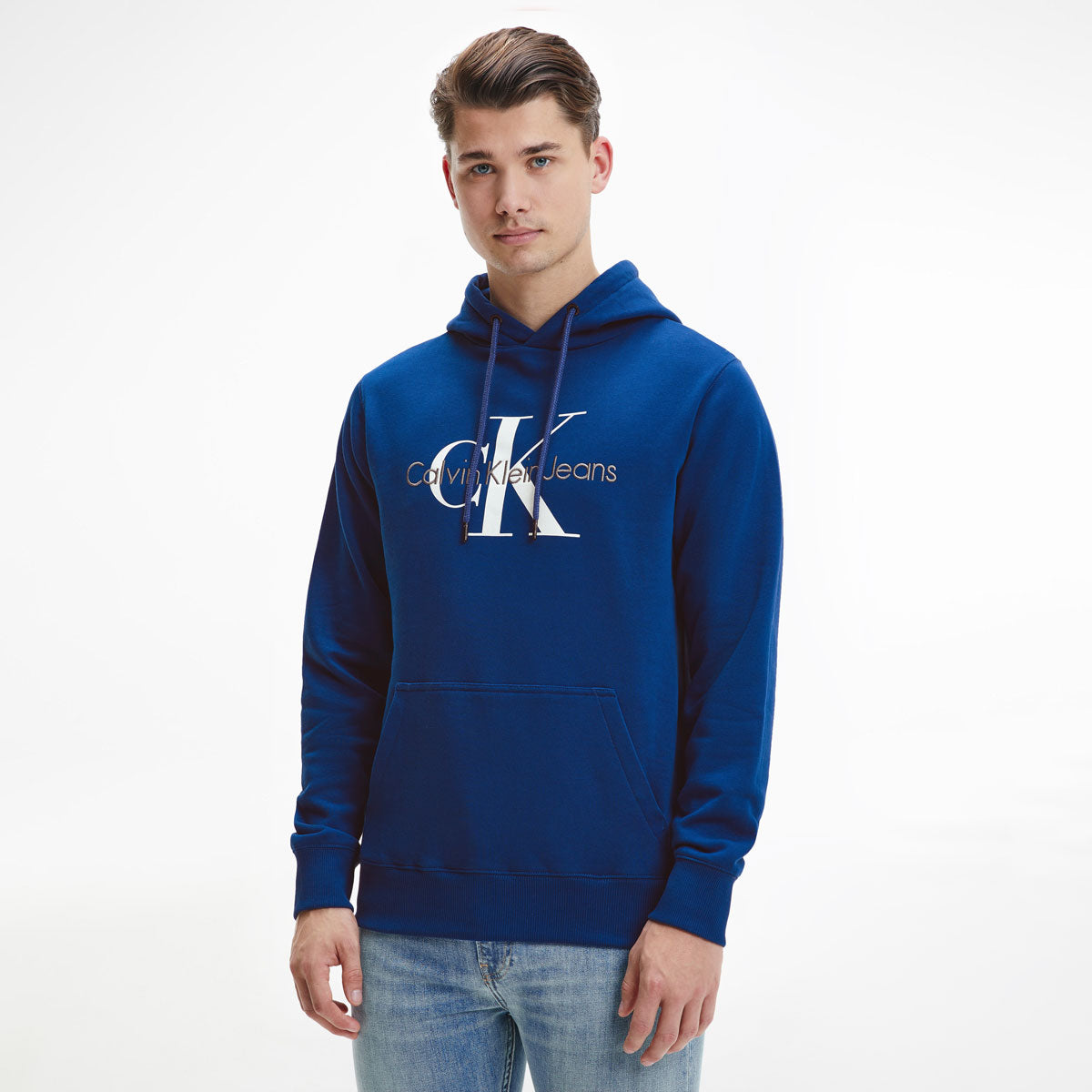 Organic Cotton Monogram Hoodie - Navy