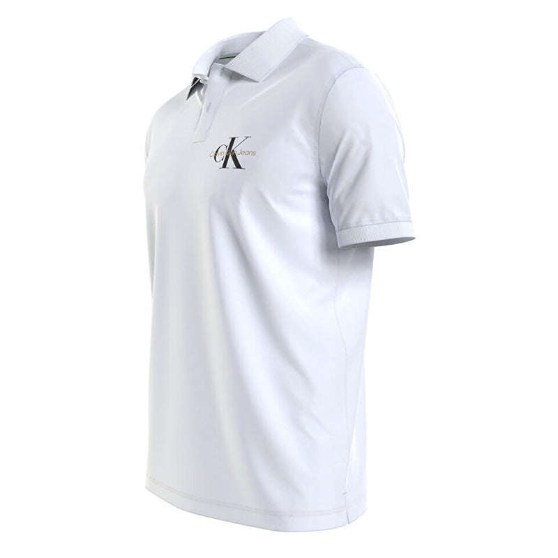 Organic Cotton Monogram Polo T-Shirt - White