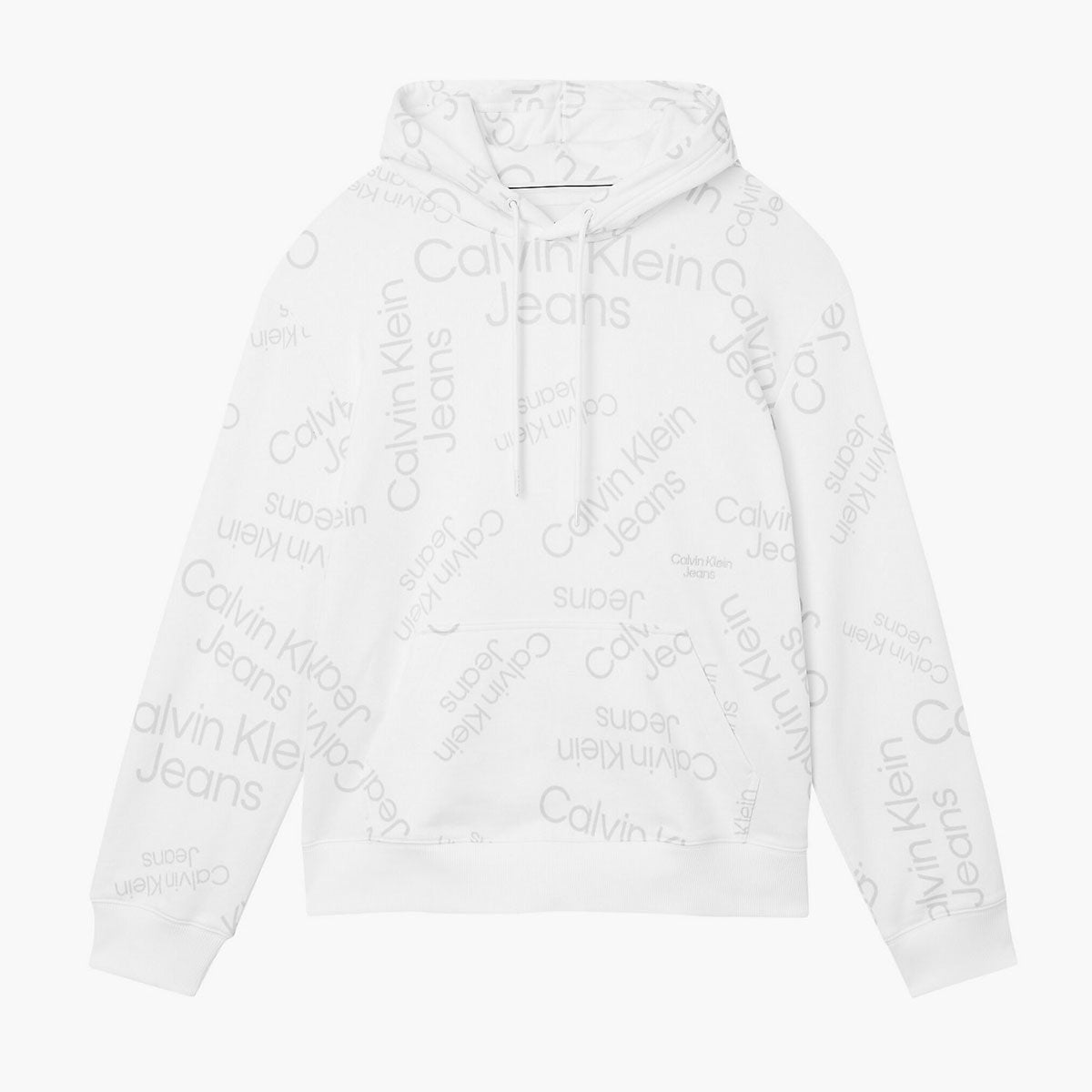 Organic Cotton Relaxed All Over Print Hoodie - White