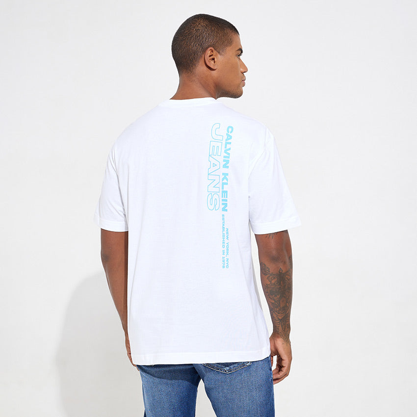 Oversized Stacked Logo T-Shirt - White