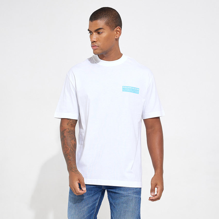 Oversized Stacked Logo T-Shirt - White