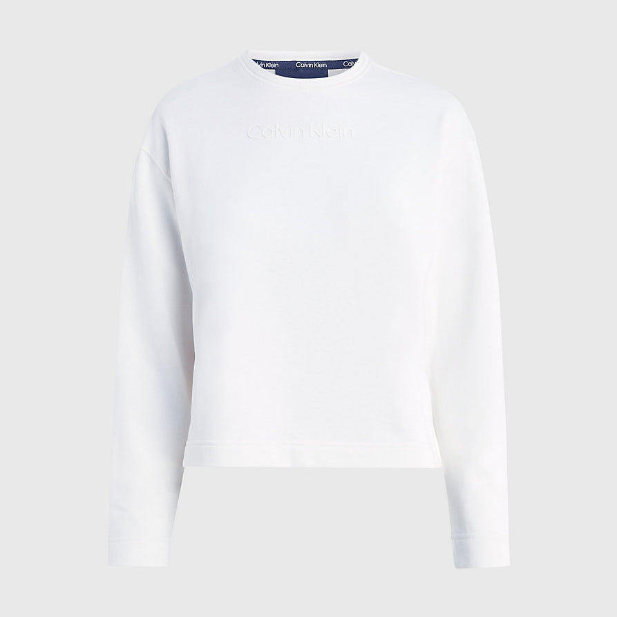 Performance Cotton Terry Logo Sweatshirt - White