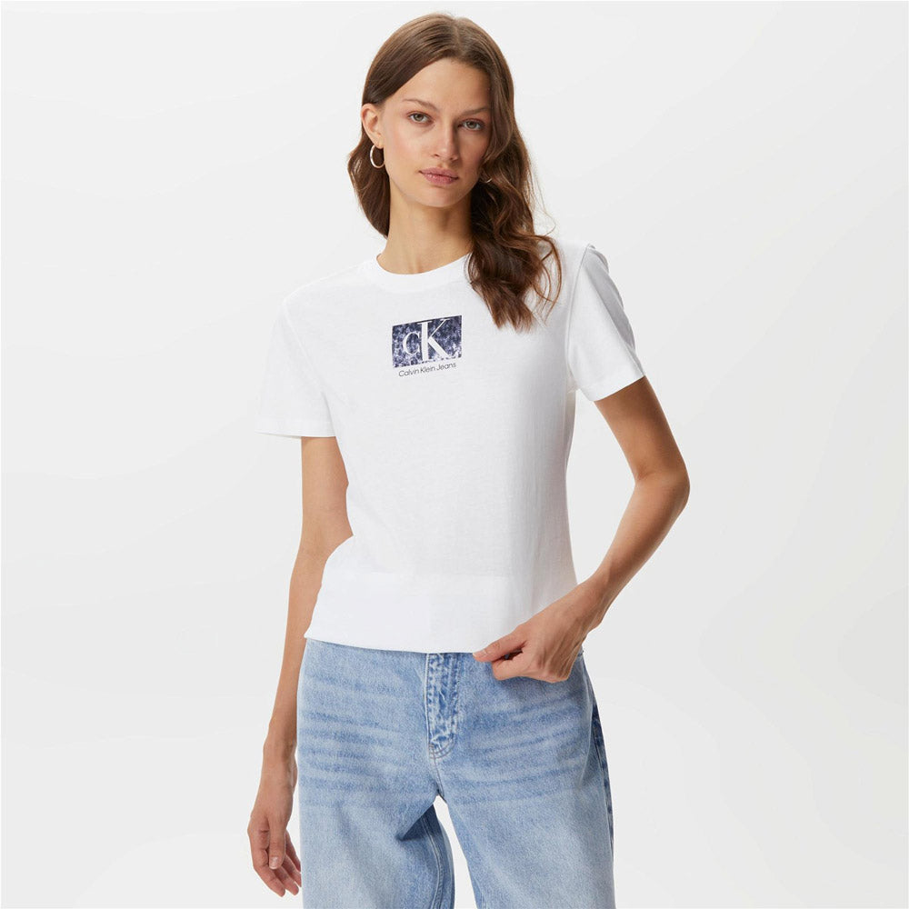 Printed Box Slim T-Shirt - White