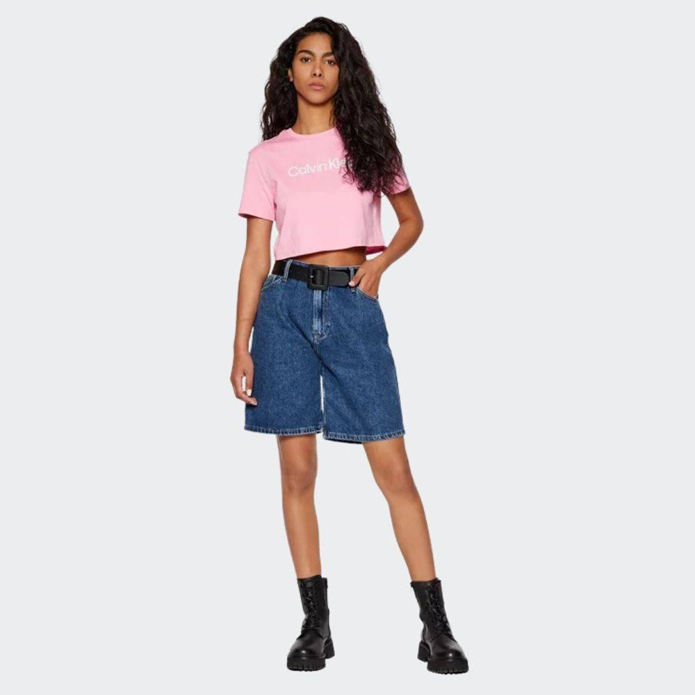 Womens Cropped T-Shirt  - Coral