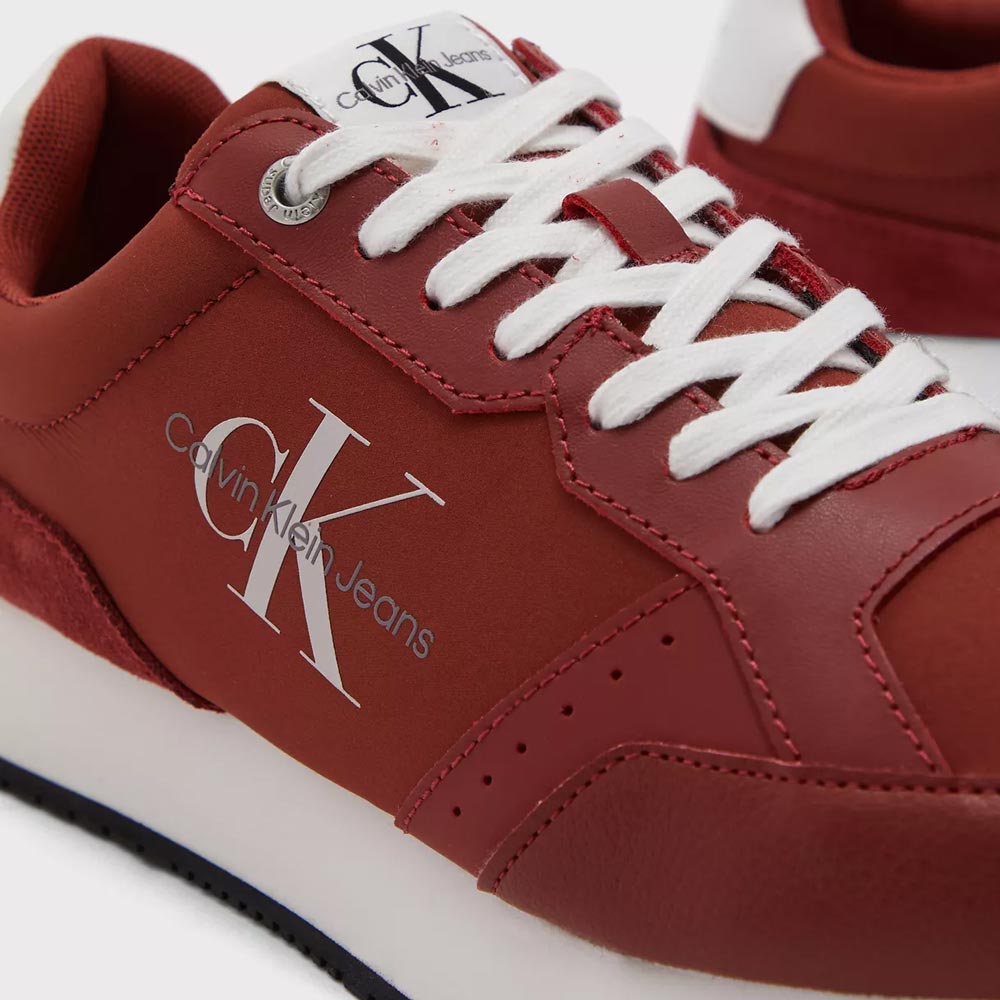 Retro Runner Lace-Up Sneakers - Red