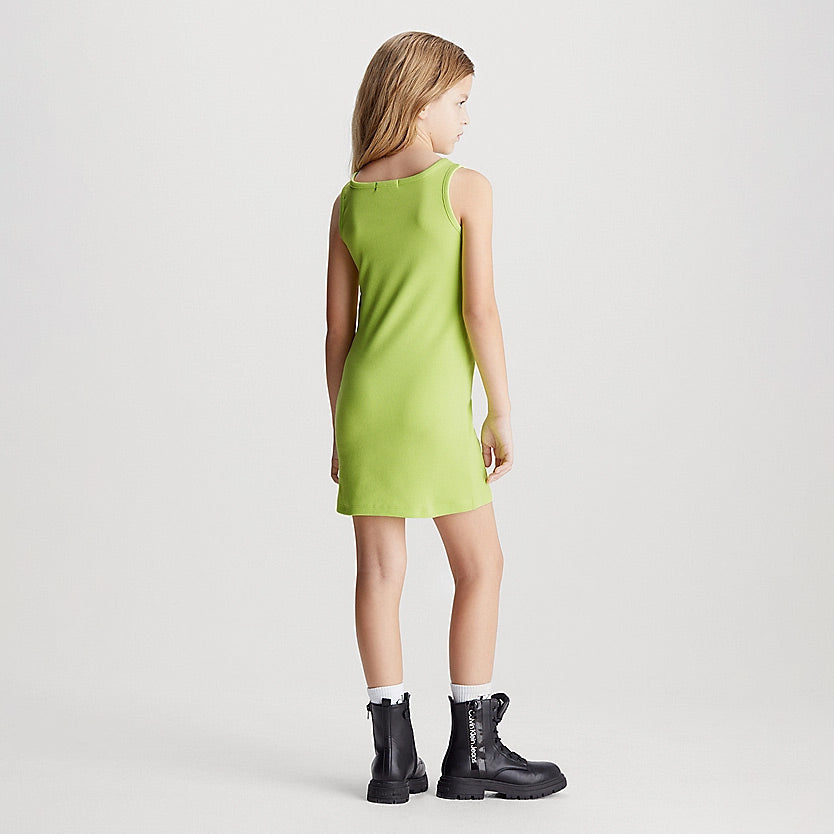 Kids Badge Tank Dress - Green