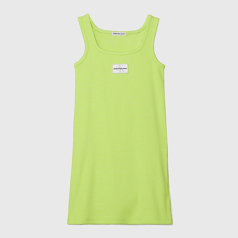 Kids Badge Tank Dress - Green