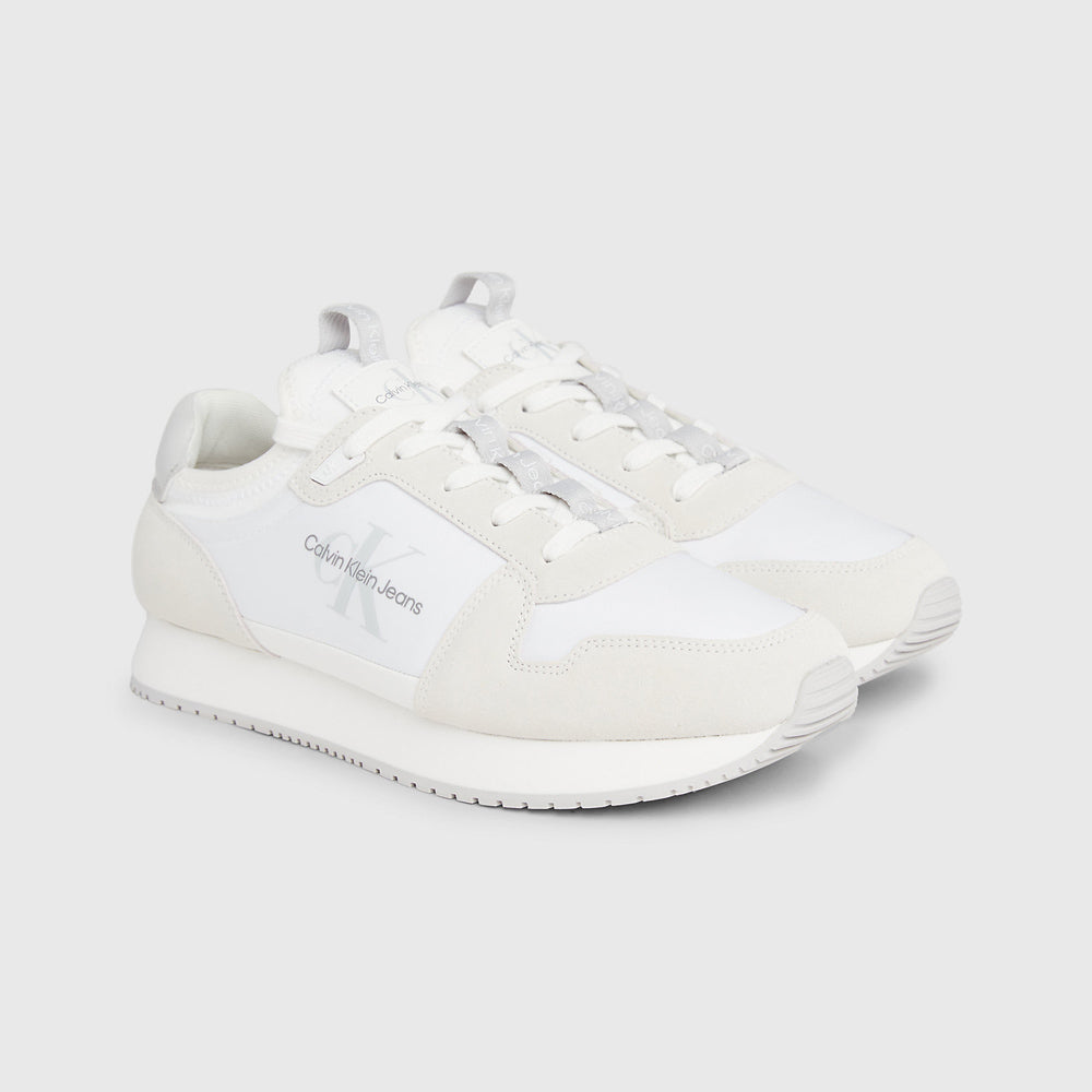 Suede Laceup sneaker - White