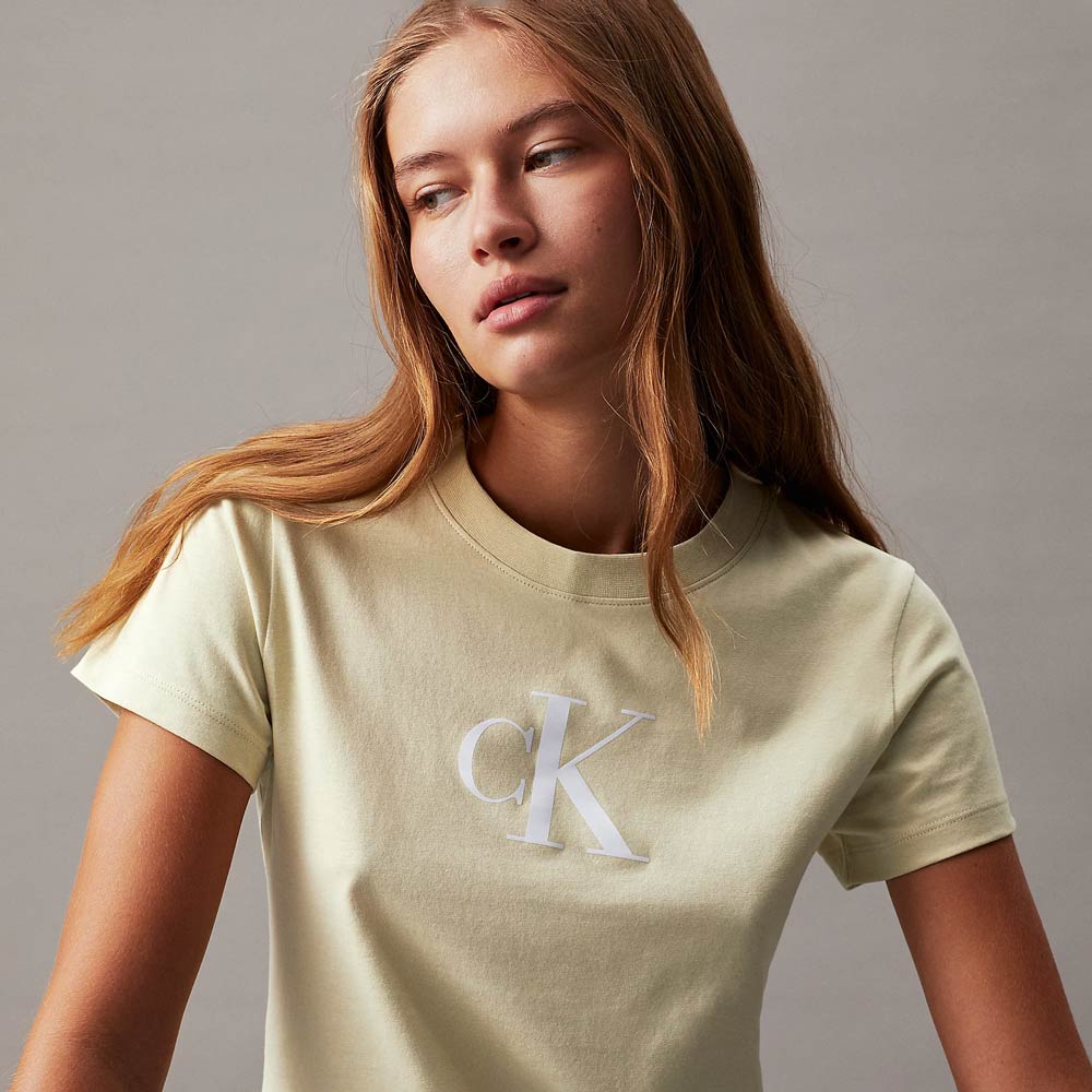 Satin Ck Slim T-Shirt - Light Green