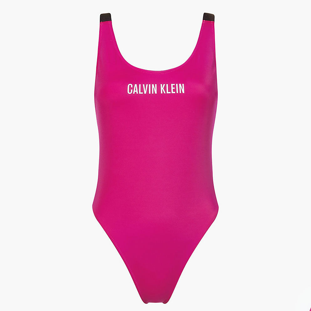 Scoop Back One Piece Swimsuit - Hot Pink