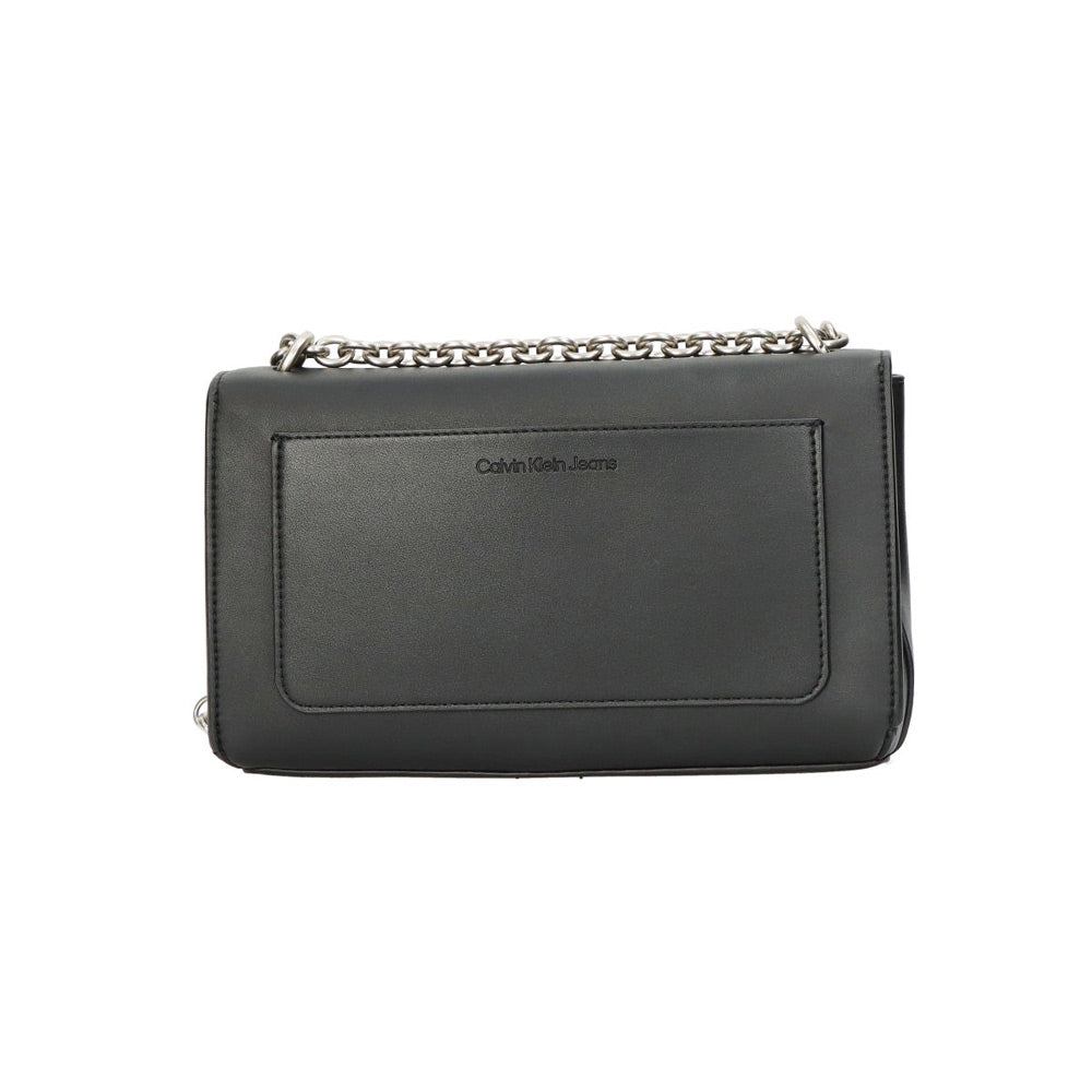 Sculpted Flap Shoulder Bag - Black Multi